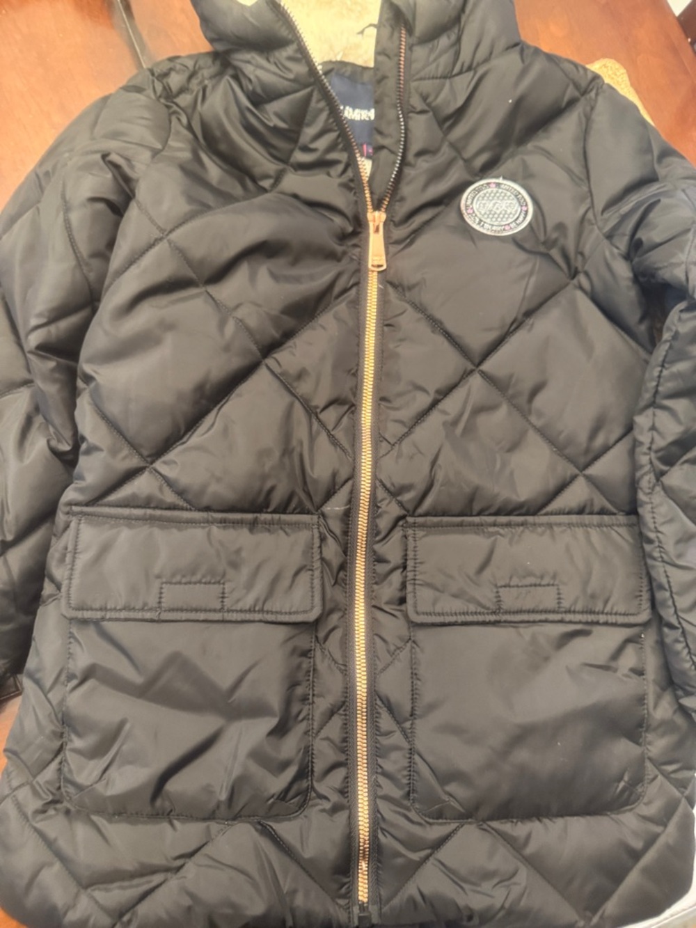 The Limited Black Quilted Hooded Puffer Jacket for Kids